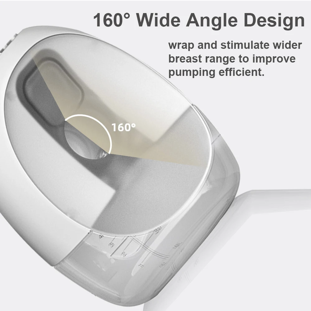 Electric Breast Pump Hands Free Wearable Breast Pump for Breastfeeding Low Noise Milk Pump with 150ml Milk Collector BPA-free 6