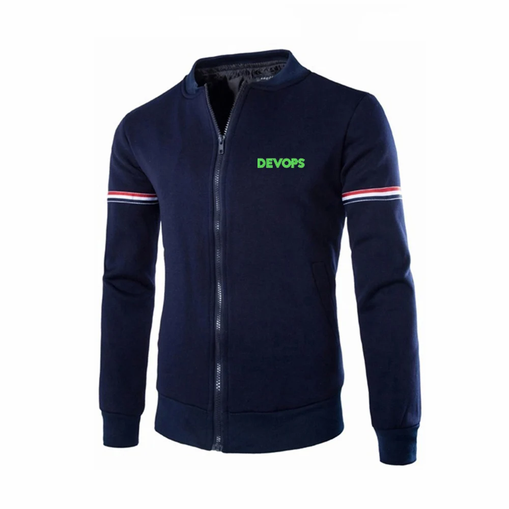 DEVOPS - The real definition of DEVOPS Printing Fashionable Man's flight Jacket Zipper Comfortable Long Sleeve Tracksuit Coat