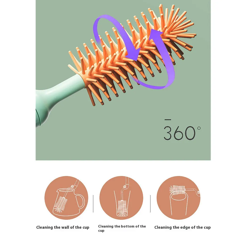 Portable 3-in-1 Electric Silicone Bottle Brush Cleaner Set