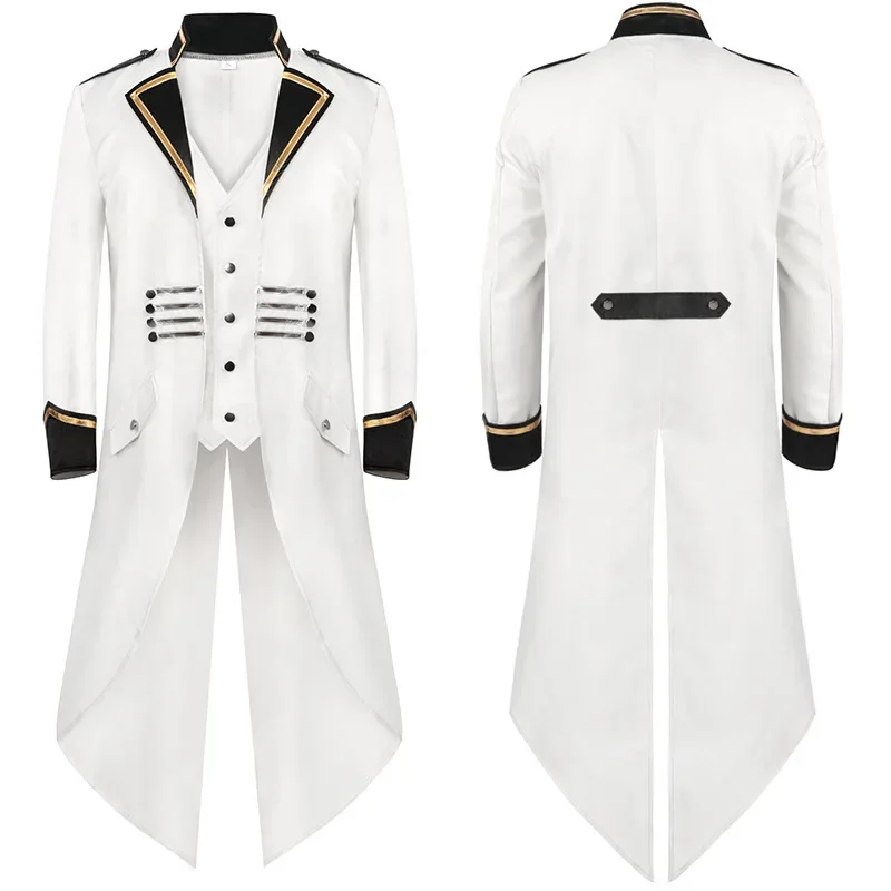 

European And American Medieval Retro Clothing Men's Mid-length Punk Retro Tuxedo
