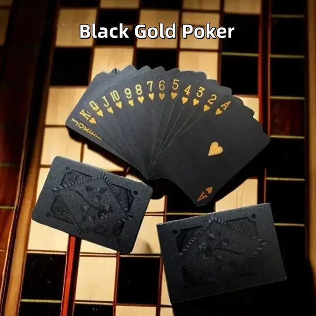 Color Black Gold Playing Card Game Card Group Waterproof Poker Suit Magic  Package Board Game Gift Collection Waterproof Poker 1