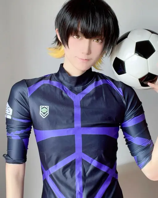 HOLOUN Blue Lock Anime Cosplay Costume Wig Isagi Yoichi Chigiri Bachira  Rensuke Kunigami Football Training Uniform Rose Net Gift