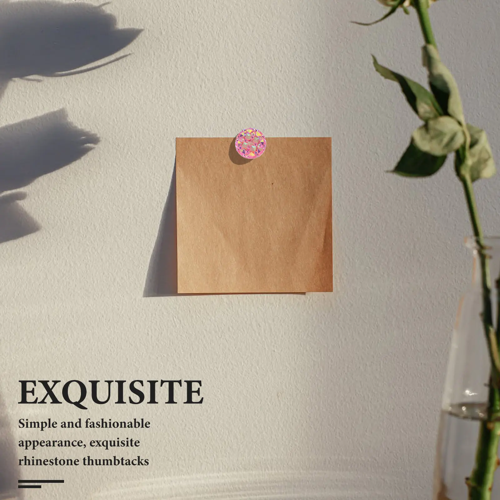 30Pcs 라인스톤 엄지핀 코르크보드용 장 푸시핀 게시판 사무실 가정 교실 용품 사무용품