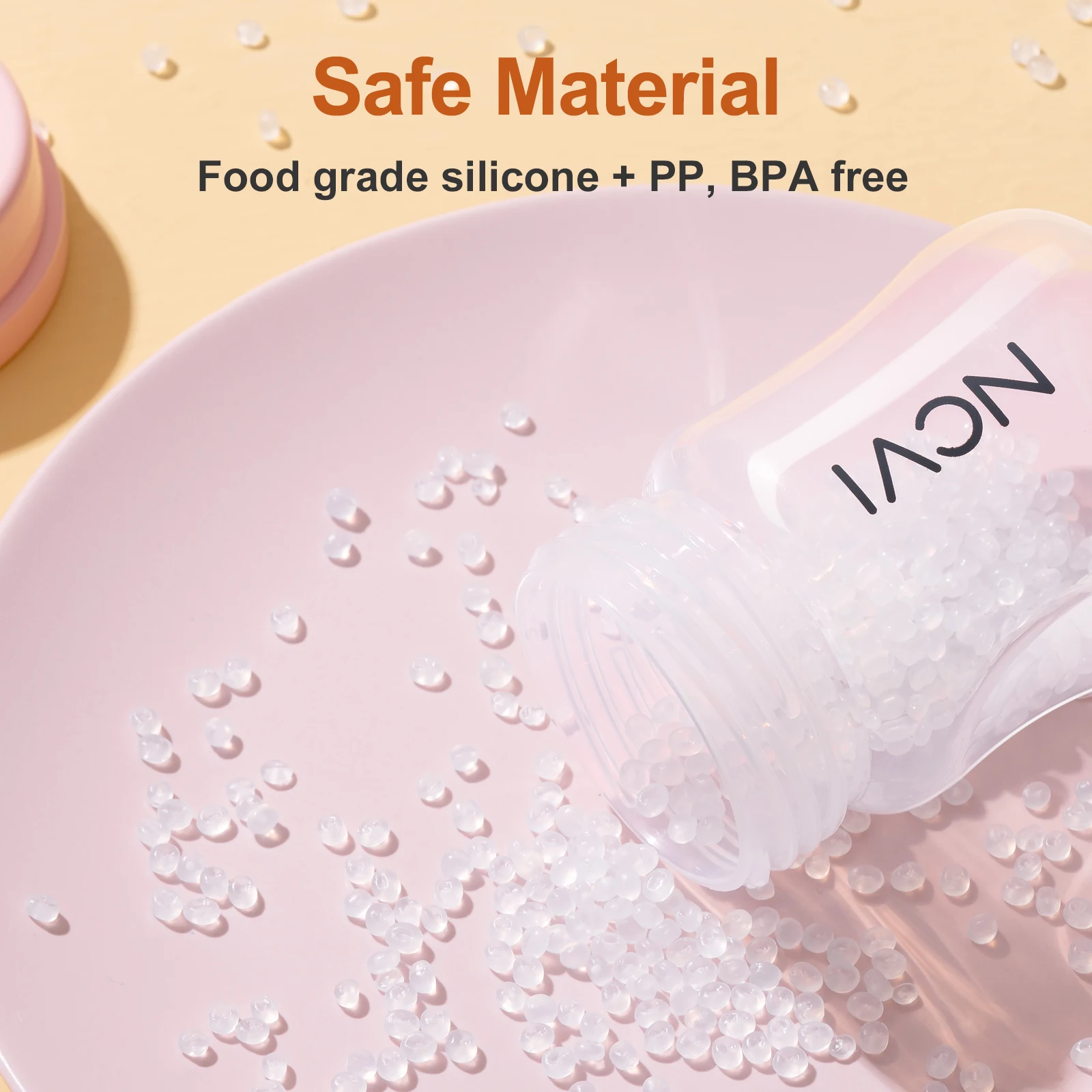 NCVI Breast Milk Storage Bottles, Baby Bottles with Nipples and Travel Caps, Anti-Colic, BPA Free, 4.7oz/140ml, 2 Count 4