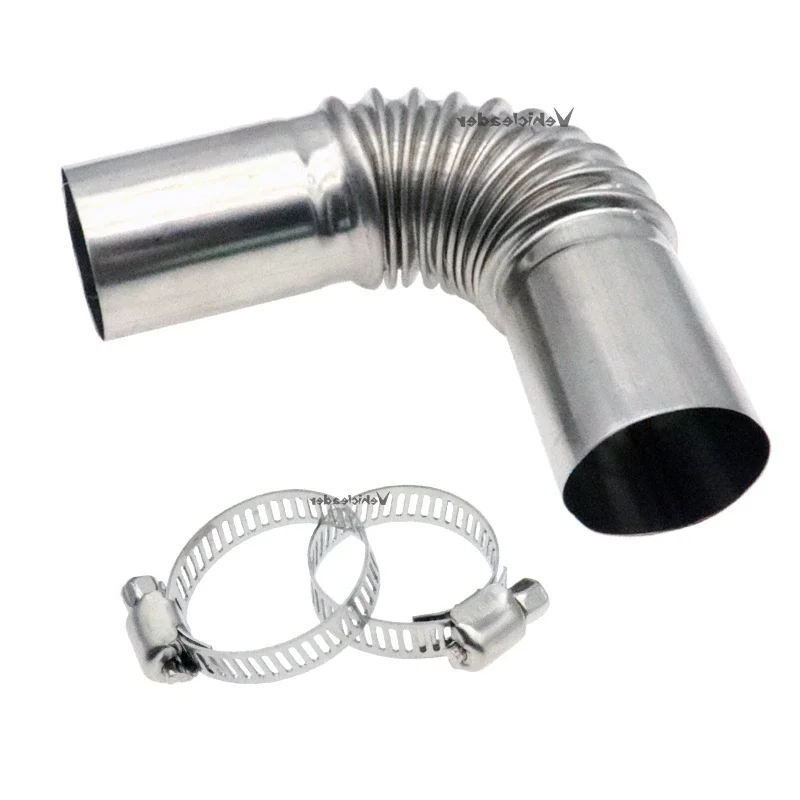 24mm Elbow Pipe Air Diesel Parking Heater Exhaust Pipe Connector W/Clamps For Eberspacher Webasto Boat Heater