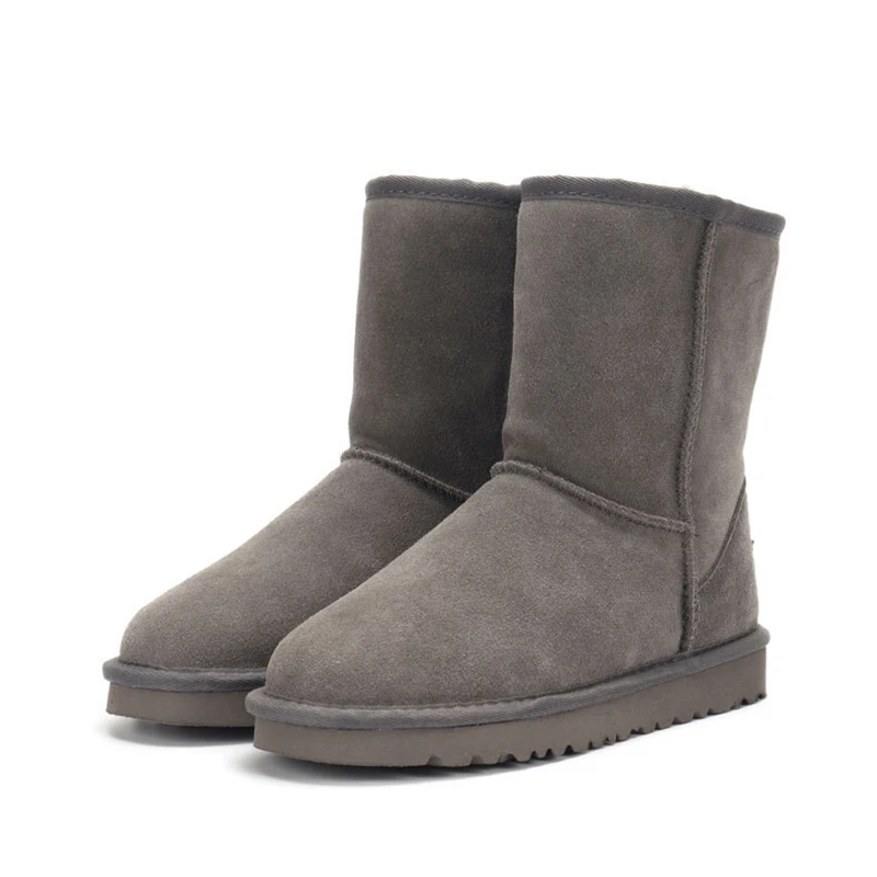 

Genuine Cowhide Leather Snow Boots Classic Top Quality Winter Boots Large Size Winter Boots For Women Warm shoes free shipping