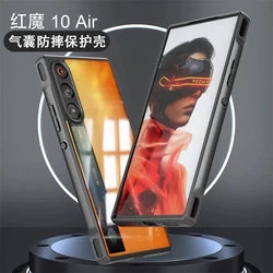 Transparent Shockproof Bumper Case for Redmagic 10 Air - Protective Phone Shell (Black transparent)