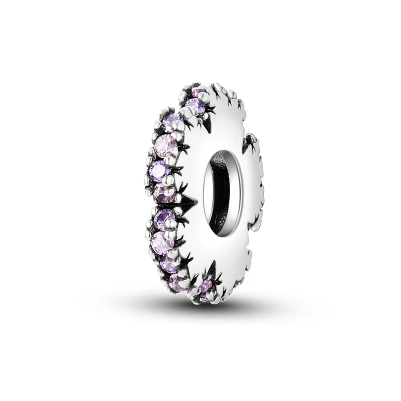 Charm-Abstandsperlen aus 925er-Sterlingsilber, rund, farbig, Zirkon, geeignet für Pan-Original-Armband, exquisiter DIY-Party-Schmuck – Detail 37