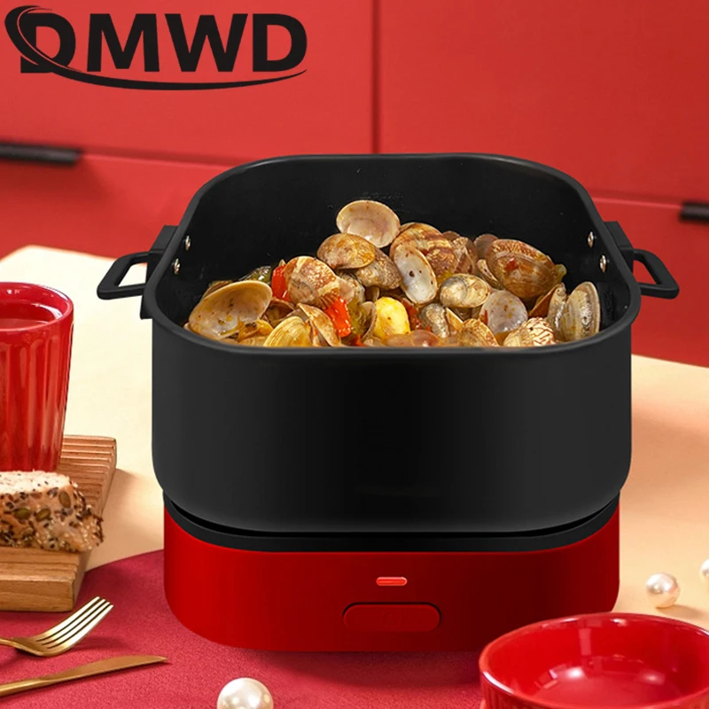 Multi-functional Split Electric Hot Pot Food Steamer Steak Frying Pan Grill Meals Cooking Heater Soup Stew Porridge Rice Cooker 5