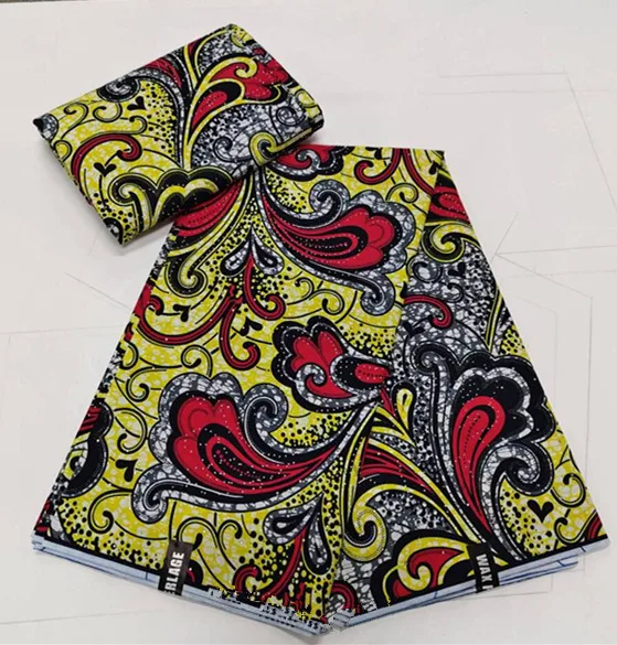 100% Cotton African Ankara Glitter Gold Wax Soft Flash Gold Print Pagne Wax Fabric Diamond Women 6 Yards Party Dress