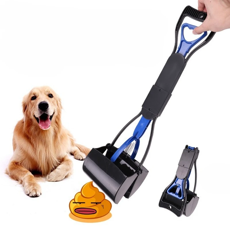 Dog Pooper Scooper Pet Manico Lungo Jaw Poop Scoop Picker Raccoglitore Di Escrementi Strumenti Puliti Detergente Per Feci Animali Pieghevole All'Apert