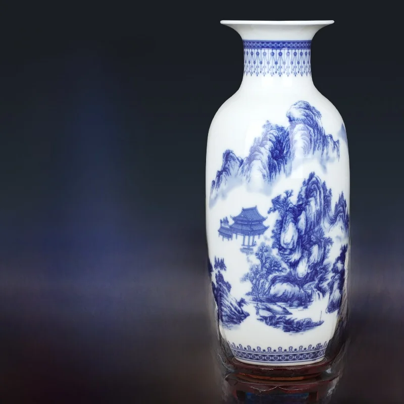 青白磁の装飾花瓶 LZYBDBSYY 花瓶、シノワズリー花瓶、セラミックジャー花瓶、ホーム