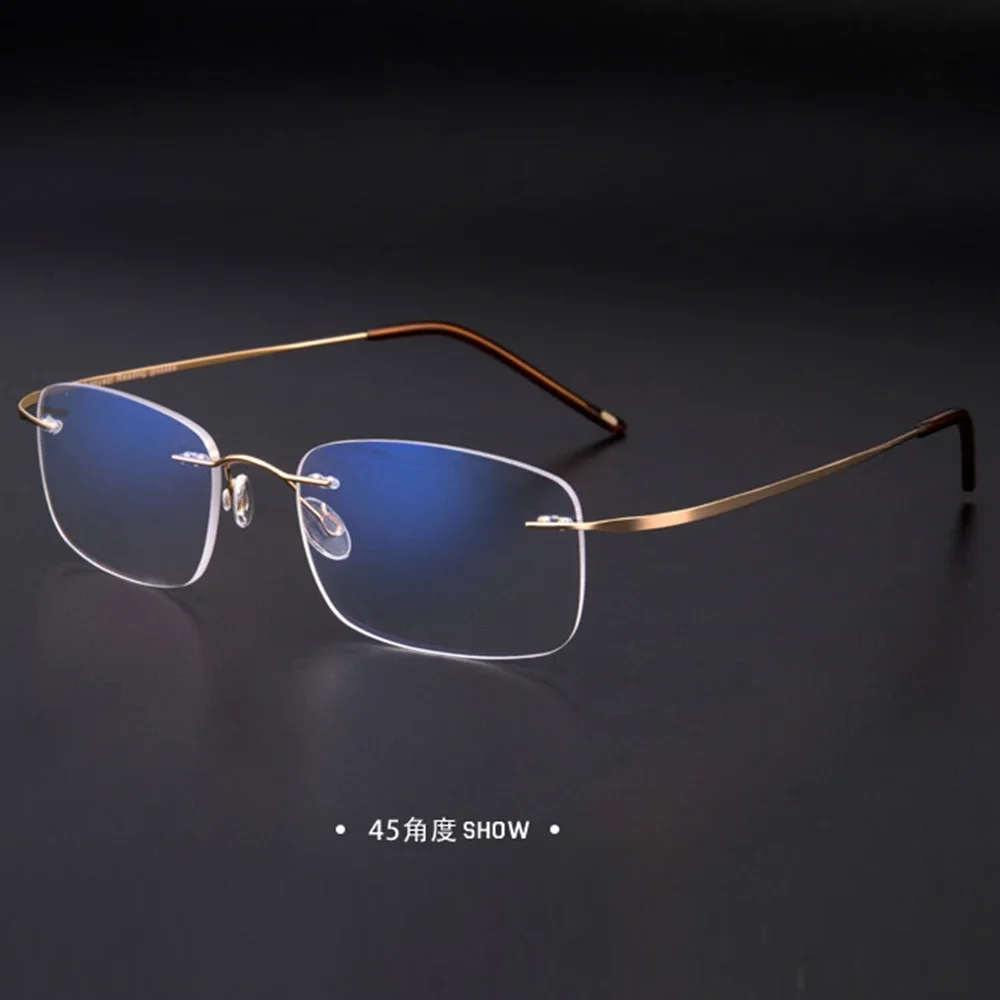 NOMANOV =  Titanium Alloy Rimless Progressive Multifocal Reading Glasses See Near And Far ADD +75 100 150 175 200 To 400 5