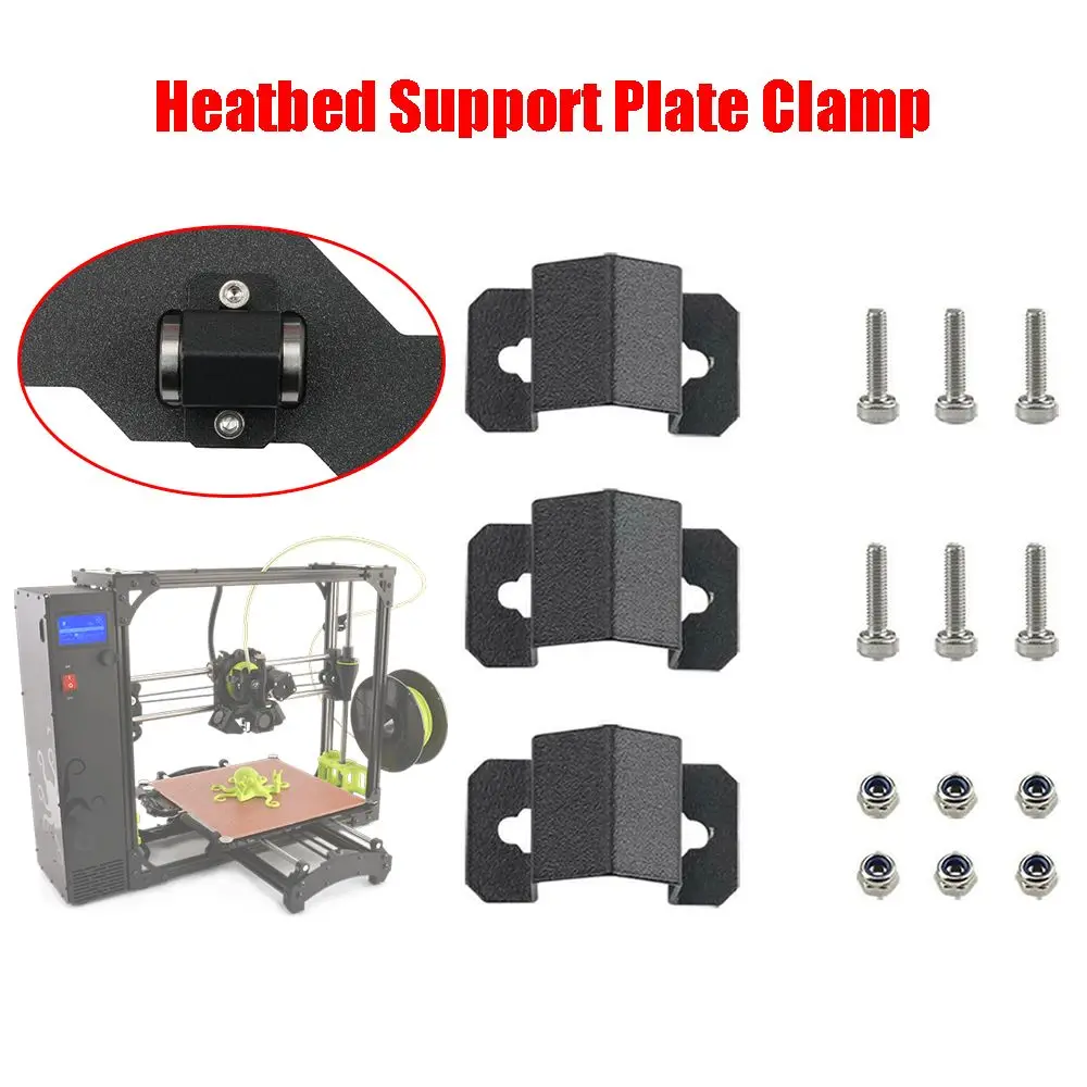

Metal 3D Printer Accessories Heated Bed Fixing Kit 3D Printer Parts Mounting Clip Support Plate ClampFor Prusa MK3S+