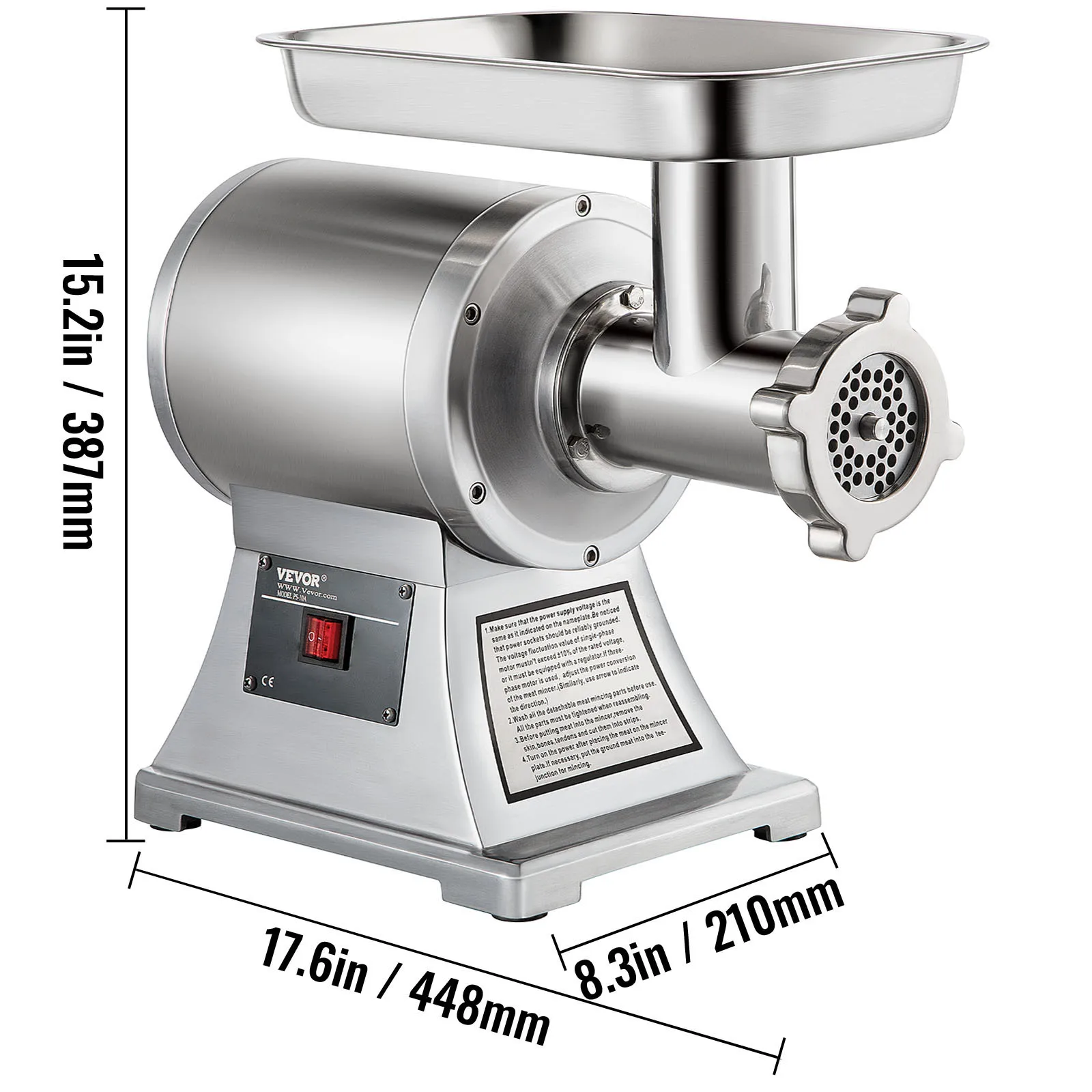 SucceBuy 122 Kg/H 250 KG/H Electric Meat Mincer Chopper Heavy Duty Food Processors Kitchen Appliances Commercial Grinder Machine 6