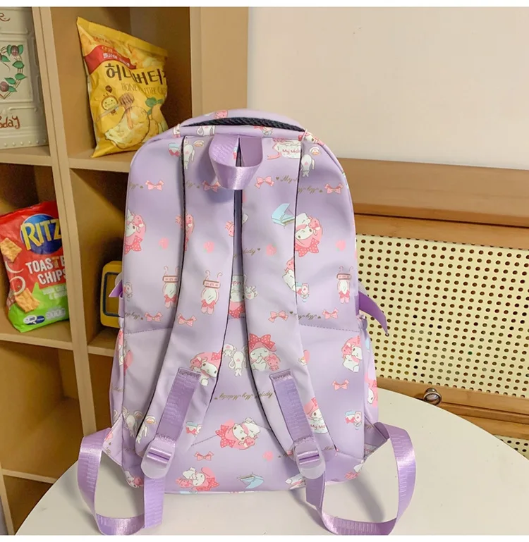 Hello Kitty Fashion Backpack Junior High School High School Campus Backpack Cute School Bag Casual Large Capacity Bag Women