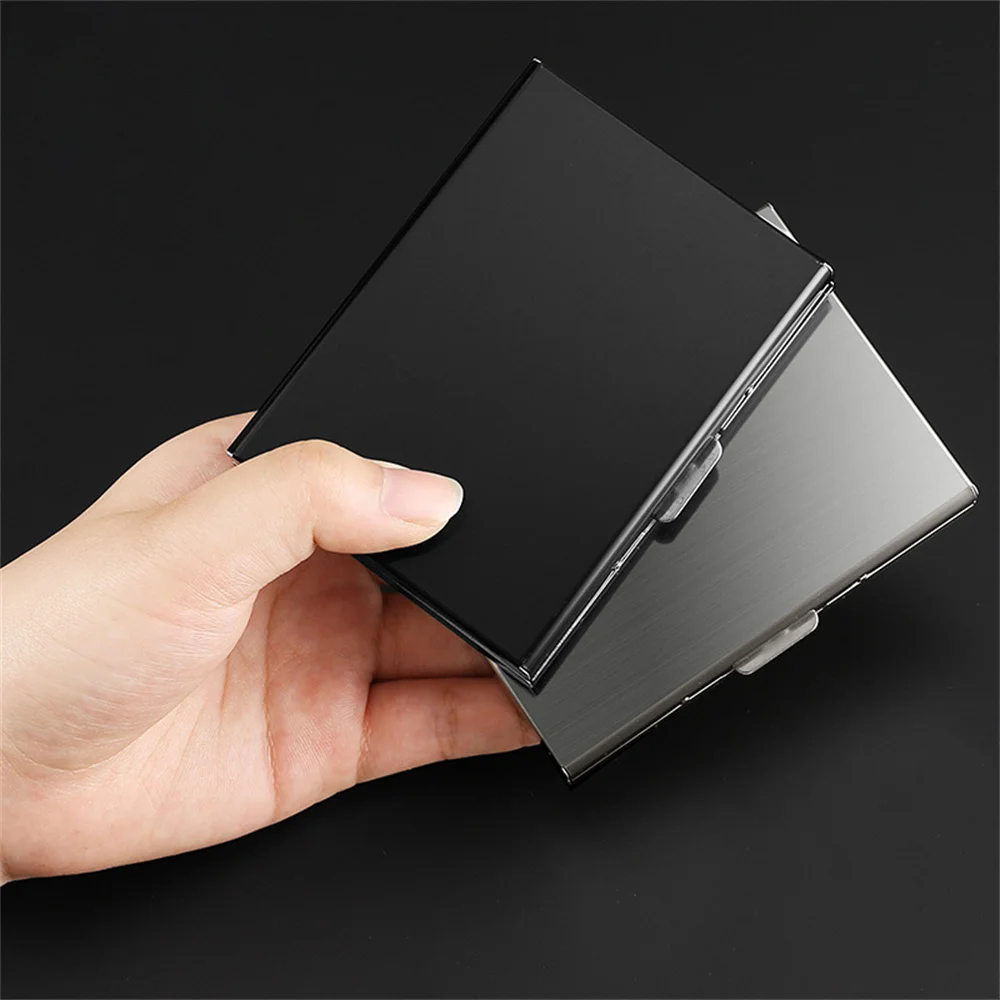 ID Cardholder Fashion 6/10Card Slots Card Holder Stainless Steel Case Anti-demagnetization Box Portable Organizer Protector