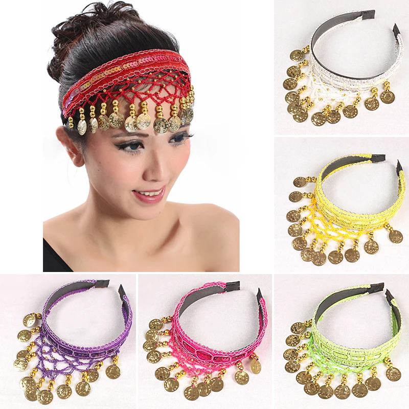 

Indian Dance Headwear Performance Head Chain Women Belly Dance Hairband with Tassels Gypsy Headband Ethnic Clothing Accessories