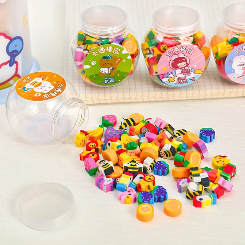Cute Animal Fruits Pencil Eraser Rubber Eraser Primary Student Prizes Gift Stationery Erasers 50 Pcs/box pencil eraser For Kids