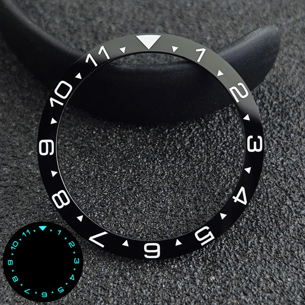 Blue-Green Luminous Ceramic Watch Bezel Insert - Flat Design