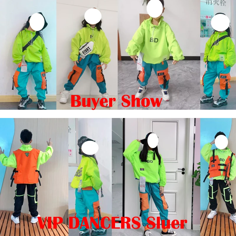 Children Hip Hop Dance Costumes For Kids Long Sleeved Jacket Hiphop Pants Stage Outfits Jazz Dance Performance Clothes DQS7837