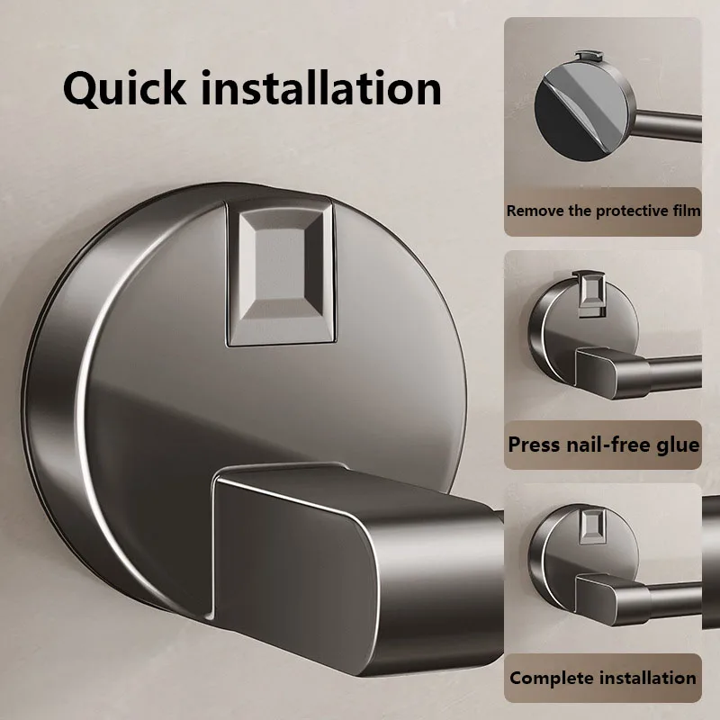 Towel Rack Bathroom Facilities Non Perforated Suction Cup Wall Mounted