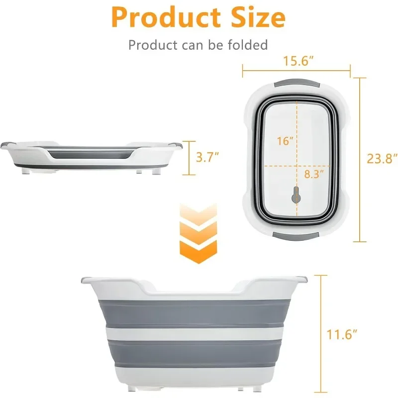 Multipurpose Collapsible Pet Bathtub Upgraded with Drainage Hole and Pet Hair Collector for Bathing/Shower, Portable 2