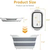 Multipurpose Collapsible Pet Bathtub Upgraded with Drainage Hole and Pet Hair Collector for Bathing/Shower, Portable 2