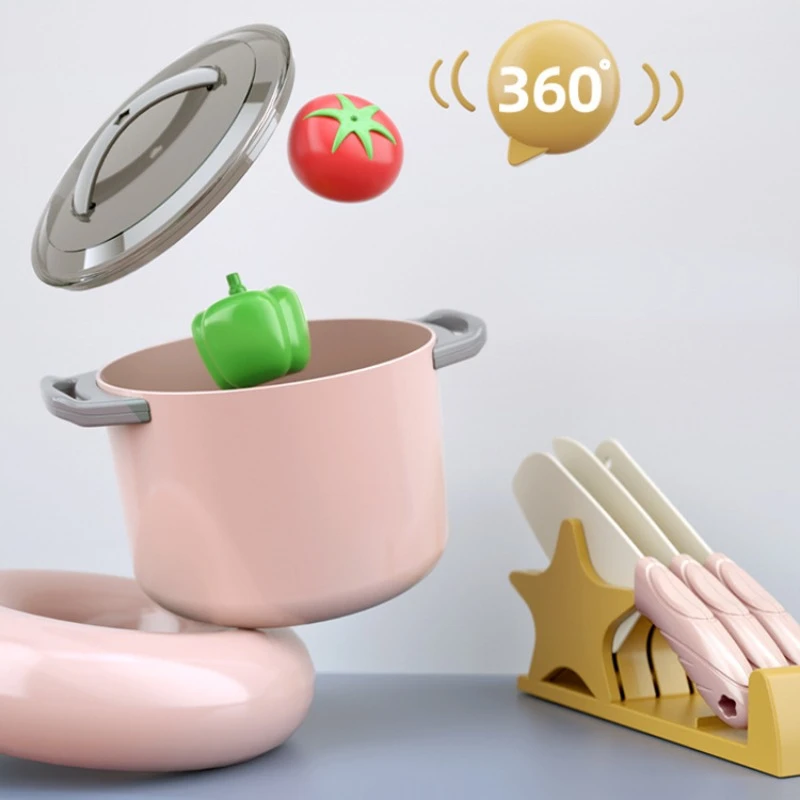 Children Play House Simulation Kitchen Cooking Toys for Kids Boys and Girls Cutting Fruit Cooking Game Kitchen Utensils Toy Set