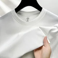 100% pur coton été haut de gamme marque hommes à manches courtes col rond Style à la mode demi manches haut respirant T-shirt 2