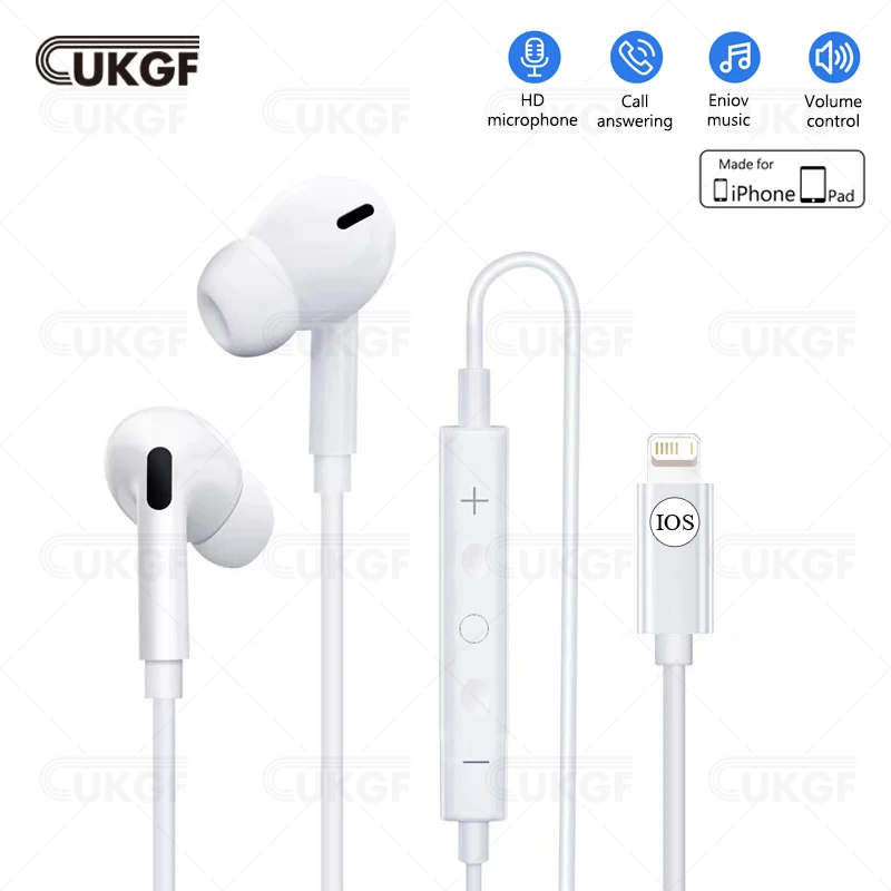 WiredBluetoothEarphonesInEarHeadphonesforAppleLightningBass