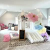 9FT White Wedding Inflatable Bounce House With Slide Bouncy Castle For Kids Jumping Party Game Trampoline With UL Blower Outdoor 1