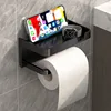 1pc Toilet Paper Holder - Space-Saving Wall-Mounted Perforated Storage Rack with Toilet Manager Holder 2