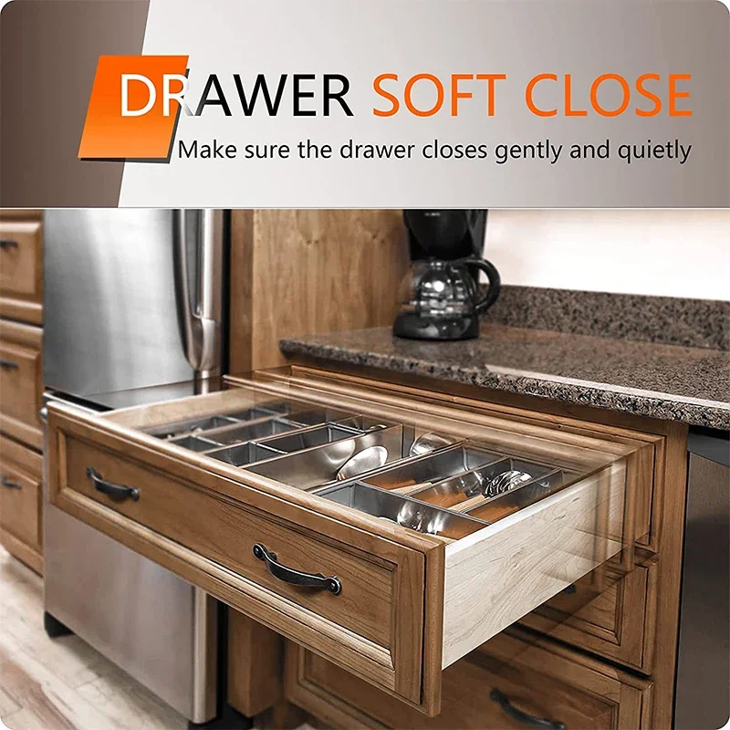 Description Picture 5 of itemUnder-Mount Drawer Runners Full Extension Soft Close Concealed Furniture Drawer Slides with Couplings 3 Full Extension 1 Pair