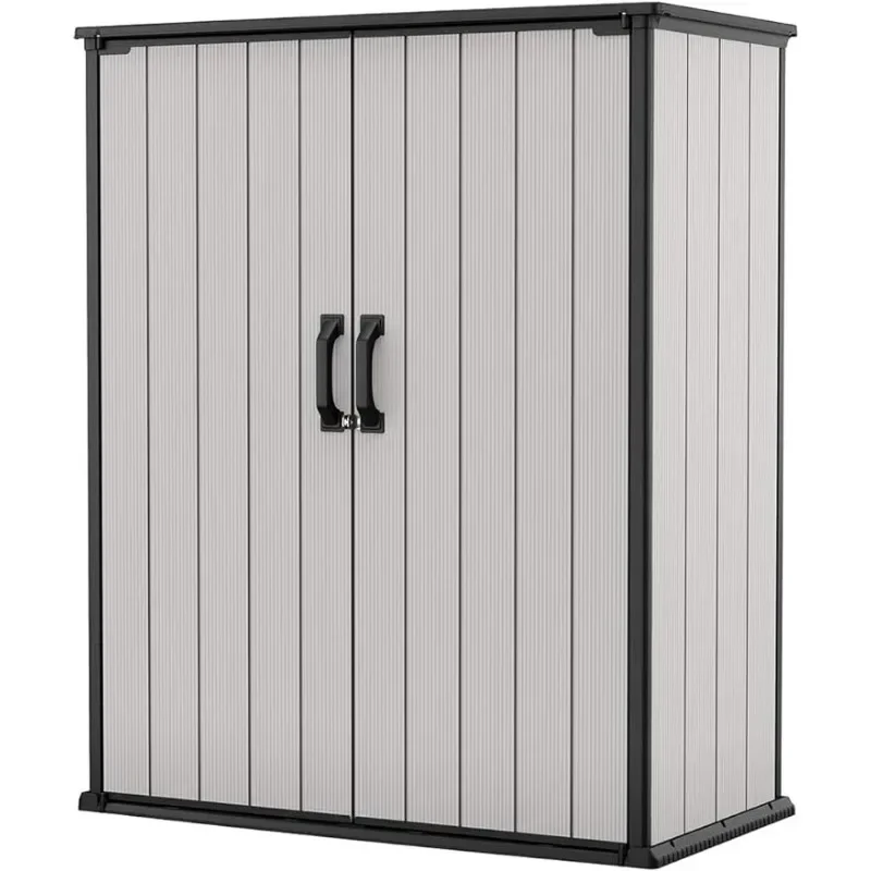 

Tall 4.6 x 5.6 ft. Resin Outdoor Storage Shed with Shelving Brackets for Patio Furniture, Pool Accessories,You're Worth It