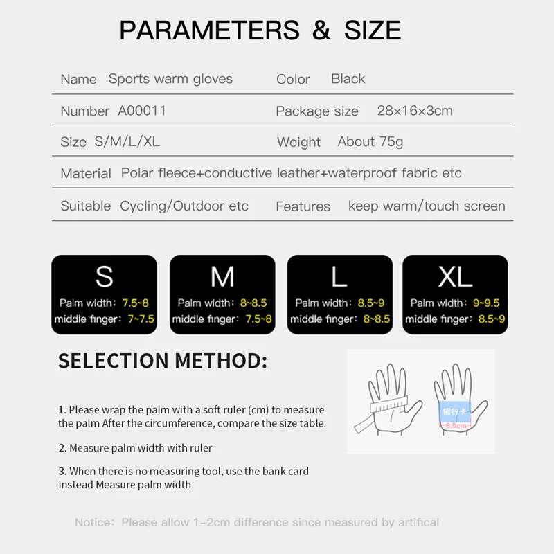 Waterproof Winter Warm Gloves Windproof Outdoor Gloves Thicken Warm Mittens Touch Screen Gloves Unisex Men Sports Cycling Glove