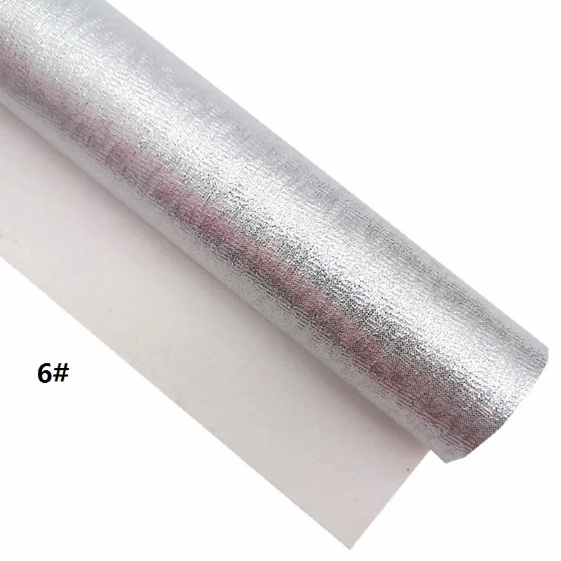 Metallic Faux Leather Sheets Touch Soft Cloth Synthetic Leather Vinyl For DIY Craft Sheets Mini Rolls W093