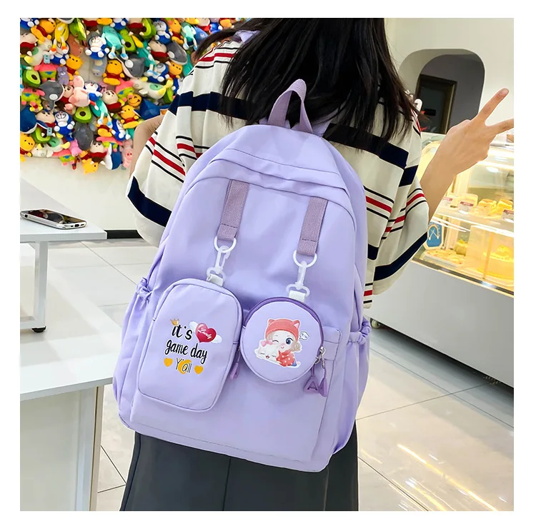 Große Kapazität Rucksack Für Männer Koreanischen Stil Doppel Schulter Tasche Für Frauen Hohe Schule College Stil Süße Doppel Schulter Taschen – Detail 19