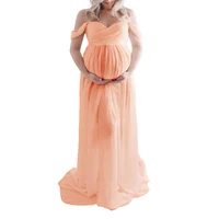 Maternity Photography Dress Gown Pregnancy Photoshoot Prop Lace Light