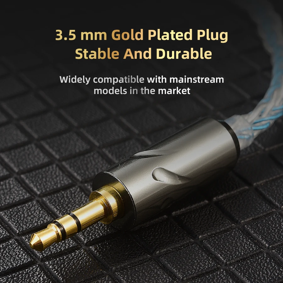 QKZ T1 Earphone Update Cable 3.5mm jack QDC 0.75mm Connector Wired Headphones For ZXN ZXT VK4 ZX2 ZAX2 KZ EDX ZSN Pro X TRN MT1 5