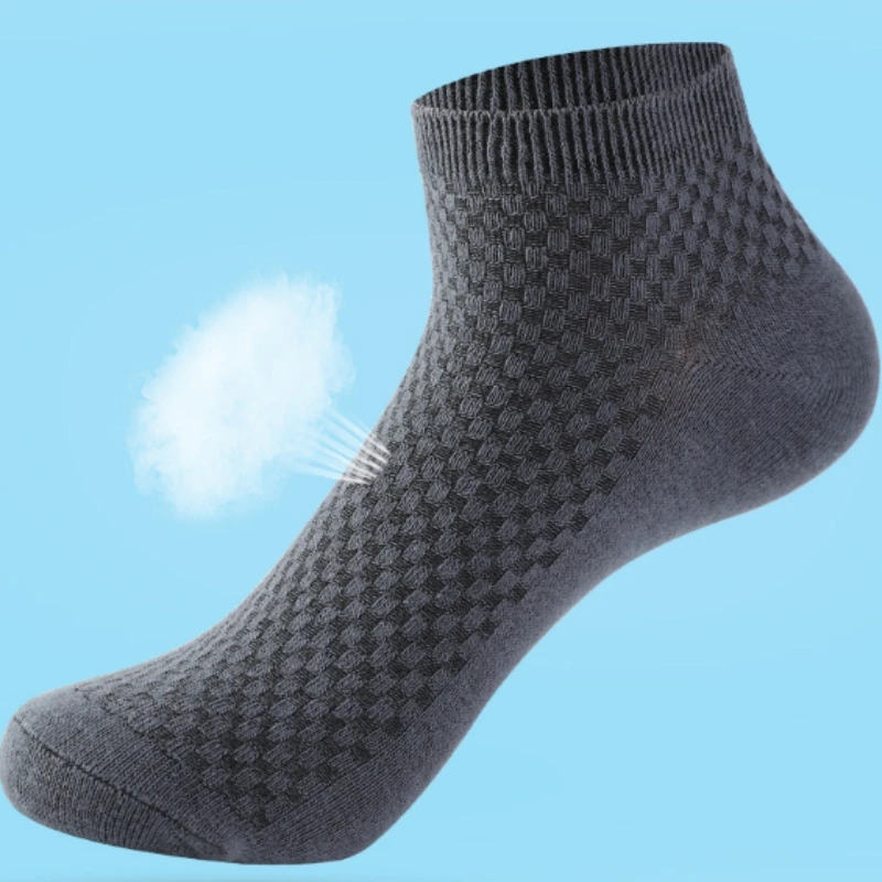 10 Pairs Set Men's Summer Socks Bamboo Fiber Sweat-absorbing Socks for Men  Deodorant  Business Short Tube Socks