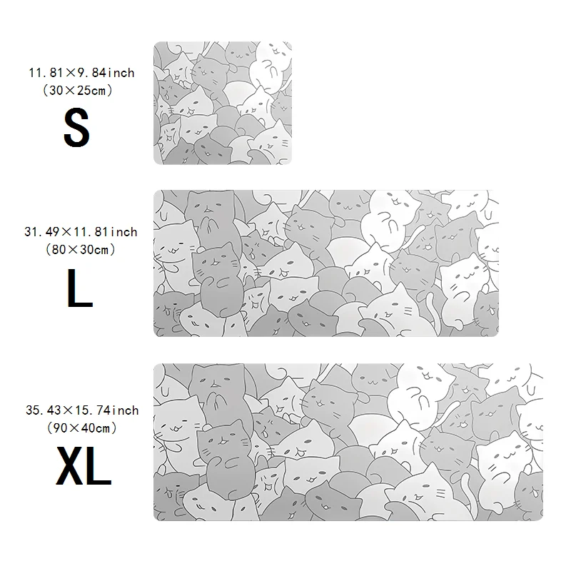 Cute grey cat table mat Portable non-slip mouse mat Animal abstract accessories board game office accessories Mouse mat suitable 6