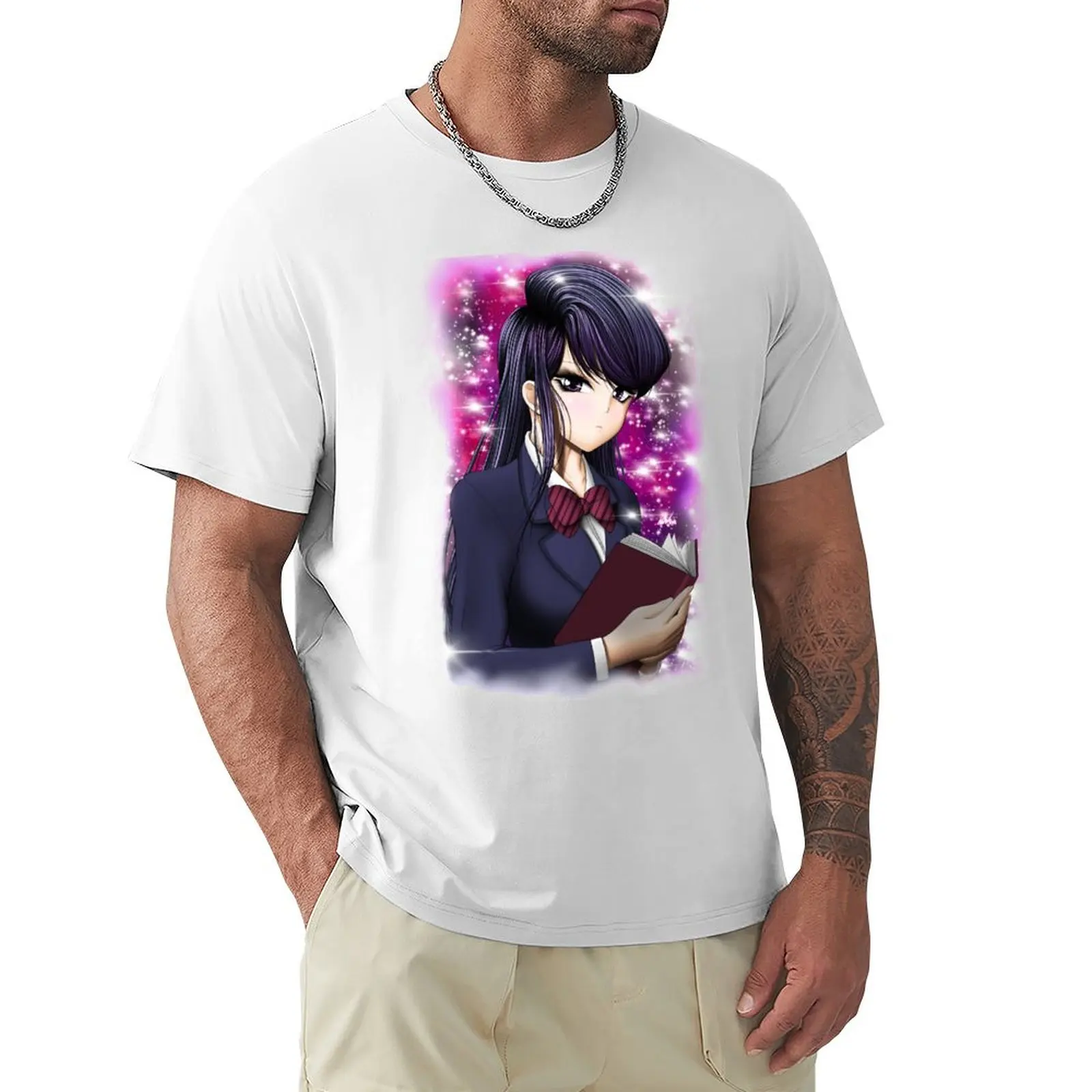

Komi Shouko Reading T-shirt Blouse quick drying blacks men t shirts