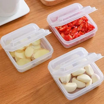 Contenitore per formaggio a fette da 1 pezzo per frigorifero, scatola di fetta di formaggio con blocco di burro in plastica trasparente con coperchio ribaltabile per alimenti da frigorifero 1