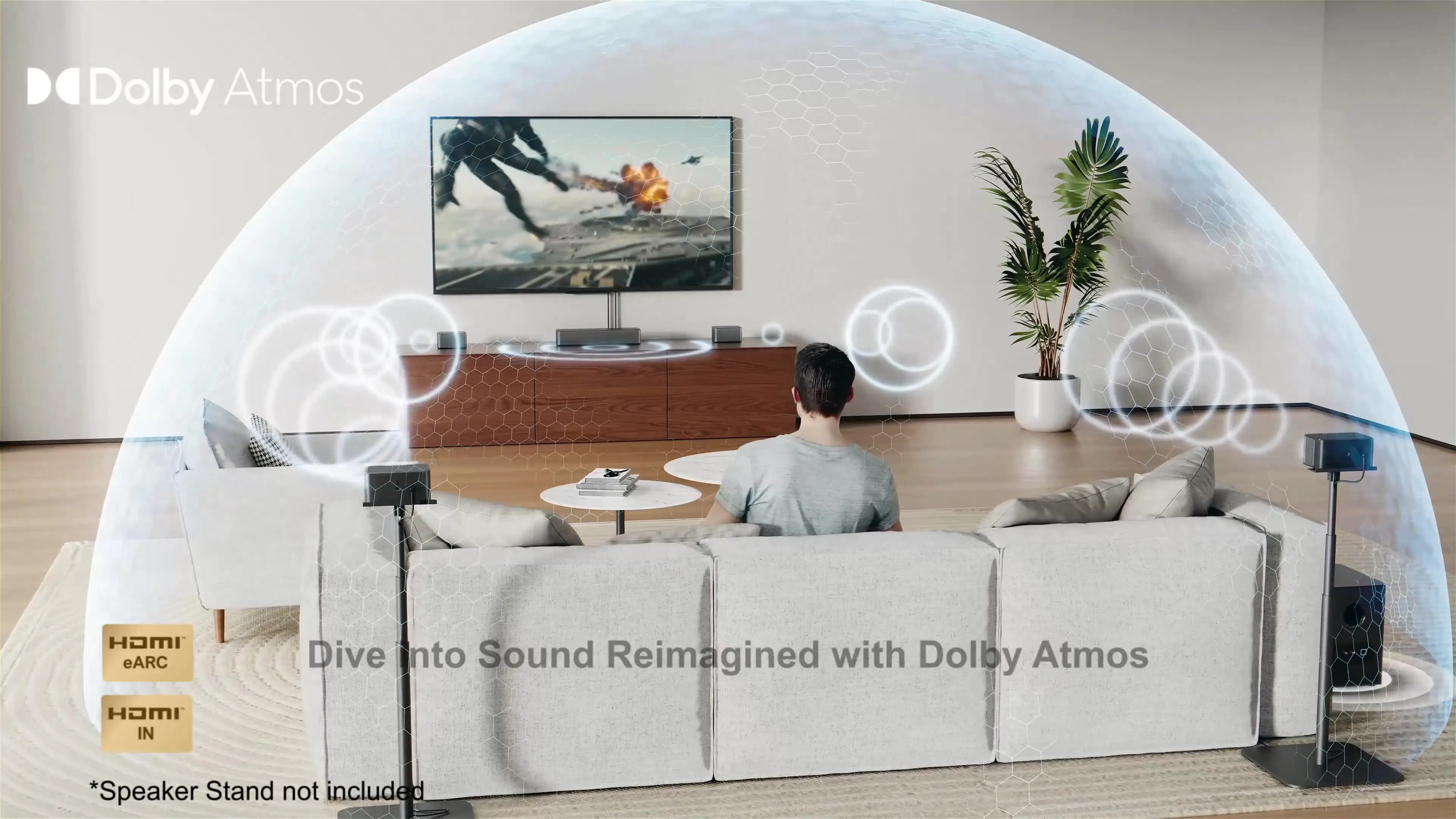 Soundbar ULTIMEA Poseidon D80 7.1 Con Dolby Atmos - Subwoofer Wireless, 460W, App Control, Per Home Theater - Foto 14