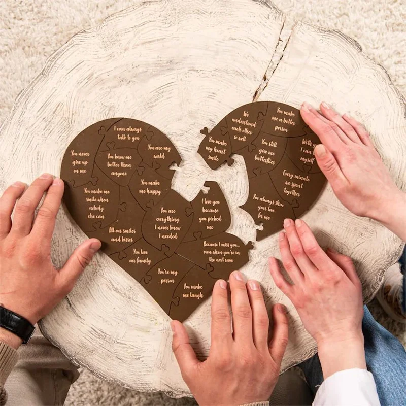 

Valentine's Day Gift DIY Wooden Love Puzzle Anniversary Commemorative Gift Box 20 Reasons to Love You Puzzle Wedding Decoration