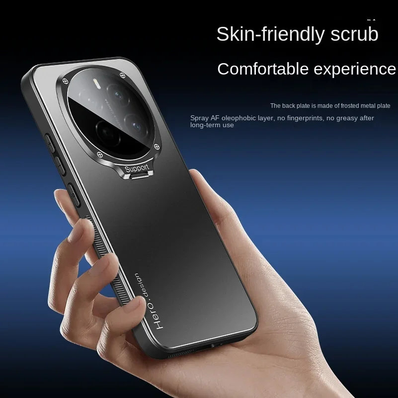 Enhanced Protective Matte Kickstand Case with Metal Camera Holder Cover