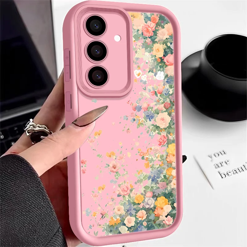 Pink Floral Shockproof Silicone Phone Case