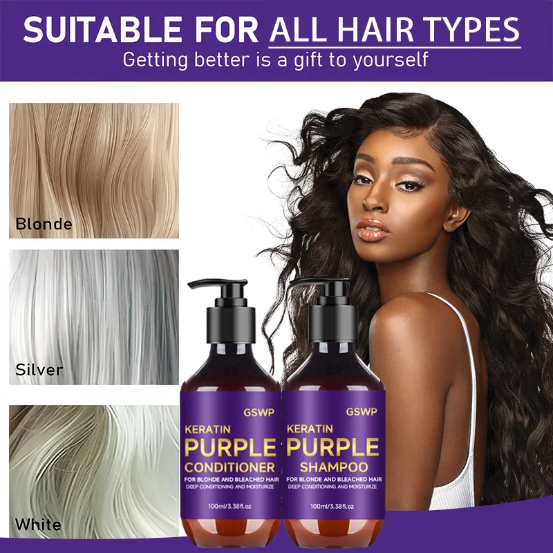 Lila Shampoo Und Conditioner Set Für Blondes Und Graues Haar_voghion.com
