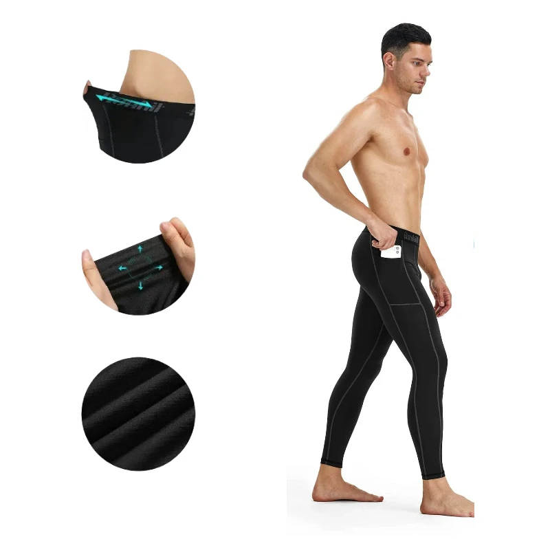 Compression Pants Men's Running Tights Sports Exercise Yoga Gym Leggings Two-pack